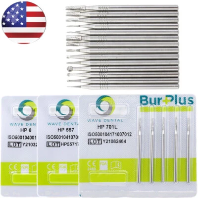 WAVE Dental Carbide Surgical Straight Handpiece Bur  44.5mm HP Burs 8# 557# 703# - Image 1 of 4