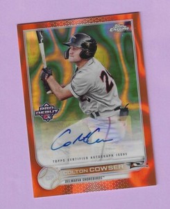 2022 Topps Pro Debut Chrome Autograph Orange Lava Refractor Colton Cowser #12/25