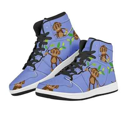 Entrenadores de top alto personalizados unisex - diseño de mono descarado Foto 1 de 4