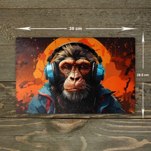Chimpanzee Chopping Board Glass - Cutting Board Kitchen Worktop Saver Primate - Picture 1 of 5