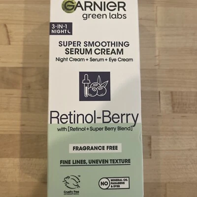 Garnier Green Labs 3-in-1 Night Super Smoothing Serum Cream Retinol-Berry 1.7oz  - Image 1 of 4