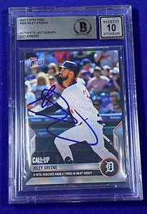 Detroit Tigers RILEY GREENE  Signed 2022 Topps Now  Card Beckett Slabbed AUTO 10 - Picture 1 of 2