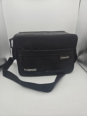 Bolsa de transporte/armazenamento vintage para câmera Polaroid fecho com zíper náilon preto - Imagem 1 de 4