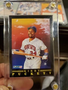 1991 Fleer Dynmite Kirby Puckett Bseball Card #1 of 12 Minnesota Twins Wrong DOB - Picture 1 of 3