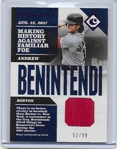 2017 Panini Chronicles Swatches Purple /99 Andrew Benintendi #CS-AW Rookie RC