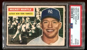 1956 Topps #135 Mickey Mantle GB PSA 2 - Picture 1 of 2