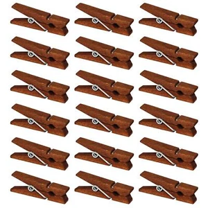 Entials Mini Natural Wooden Clothespins 60pcs 1.4 Inch Photo Paper Peg Pin Craft - Picture 1 of 7
