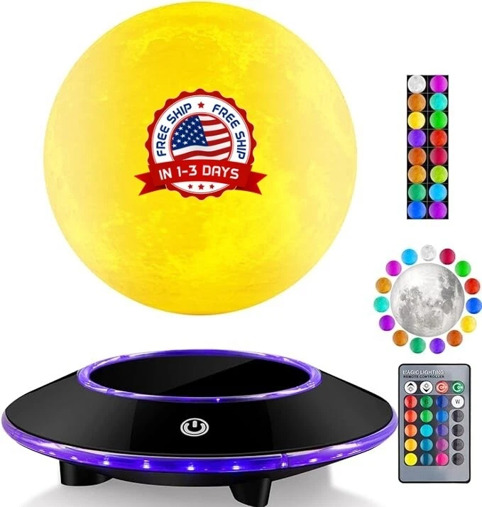 Lámpara de luna levitante, flotando y girando en el aire libre 3 colores US Foto 1 de 4