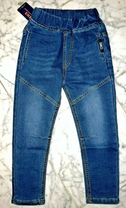Boys Pull On Jeans Pants Elastic Waist  - Picture 1 of 5