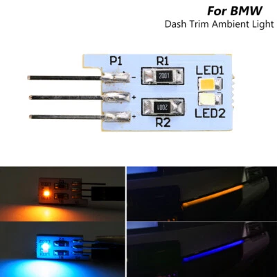 1x Orange/Ice Blue Dash Trim Ambient Light For 16-22 BMW X1 F48 / 18-23 X2 F39 - Image 1 of 4