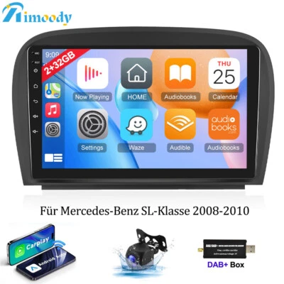 9" 2+32G Android 13 Autoradio Carplay Für Mercedes Benz SL R230 SL350 SL500 DAB+ - Bild 1 von 4