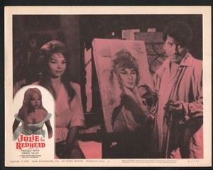 Julie and Redhead Lobby Card-Daniel Gelin painting Pascale Petit.