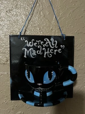 Alice in wonderland Folk Art  Hanging Wall Tile - Image 1 of 4