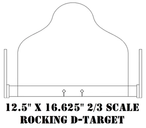 12.5x16.625 3/8" AR500 2/3 Scale Steel Shooting D-Target w/ Rocking Ground Stand - Picture 1 of 3