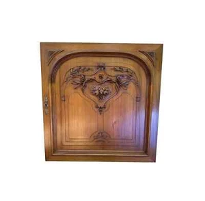 Art Nouveau Hand Carved Walnut Wood Cabinet Door - Picture 1 of 9