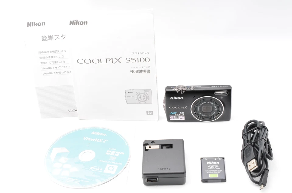 [MINT] Nikon COOLPIX S5100 Black 12.2MP 5x Compact Digital Camera From JAPAN - Image 1 of 4