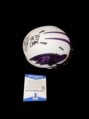 TRENT DILFER SIGNED BALTIMORE RAVENS LUNAR ECLIPSE MINI HELMET SUPER BOWL QB BAS - Image 1 of 2