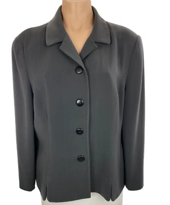 Valerie Stevens Size 14Petite Dark Gray Blazer 4 Buttons Long Sleeves Polyester - Image 1 of 4