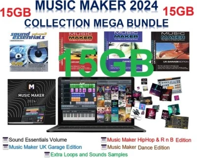 MUSIC MAKER 2024 MEGA BUNDLE COLLECTION OF OVER 15GB OF 25,000 LOOPS & SAMPLES - Image 1 of 4