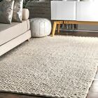 Nuloom Solid And Striped Glendora Hand Woven Chevron Area Rug In Ivory