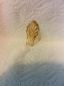 ANTIQUE FAUX TORTISE CELLULOID DOLL FASHION HAIR COMB - Picture 1 of 12