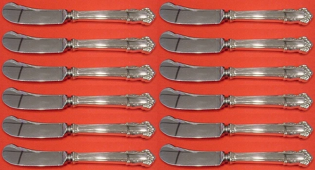 Juego de paletas esparcidor de mantequilla de plata esterlina English Shell by Lunt HH 12 piezas 6" Foto 1 de 1