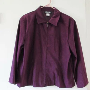 BRIGGS pflaumenfarbener Blazer/Jacke mit Reißverschluss - Large Petite (neu ohne Etikett) - Bild 1 von 1