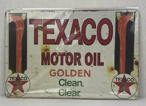 Texaco Motor Oil Retro Vintage Metal Tin Sign Plaque Man Cave Garage Decor, 8x12 - Picture 1 of 9