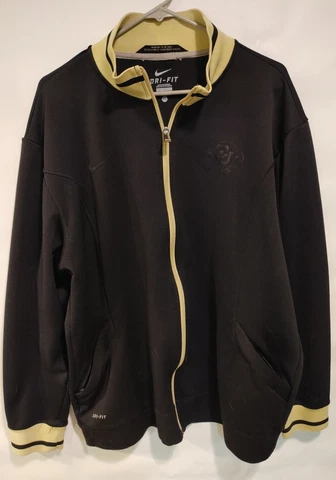 Nike Dri Fit University Of Colorado CU Buffaloes Full Zip Jacket Black Size XL Cover