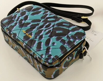 Bolso Ted Baker Acolchado Detalle Leopardo Vegano Imitación Cuero Oliva/Verde azulado Estilo Cámara Foto 1 de 4