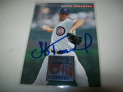 1996 DONRUSS STEVE TRACHSEL AUTOGRAPH SIGNED AUTO #466 CHICAGO CUBS - Image 1 of 2