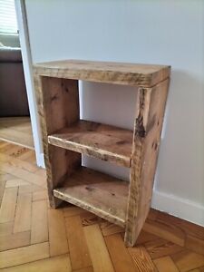 Handmade Reclaimed Wooden Rustic Farmhouse Bedside / Side Table with Shelves