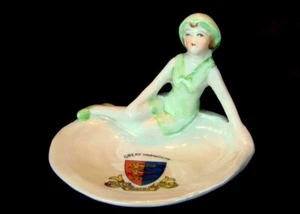 Coupelle Figurine Baigneuse Pin-up Sexy Style Art Deco-allemand Style Art Nouvea - Picture 1 of 5