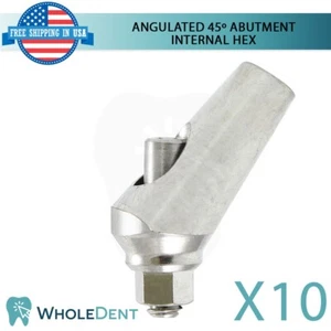 10x Estética Angulada 45º Pilar Titanio Conexión Hexagonal Int 2.42mm Dental - Imagen 1 de 6