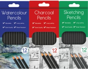 Water Colour Charcoal Sketching Pencils Drawing Set of School HB Artist Colour - Picture 1 of 5