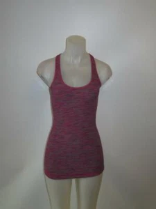 WOMENS LULULEMON PINK/BLACK/BLUE STRIPED ACTIVE TANK TOP SZ 6* - Picture 1 of 7