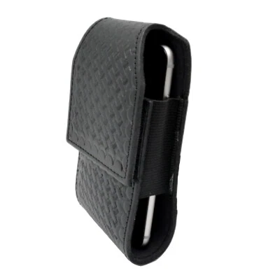 Basketweave Leather Smart Phone Case Holder Pouch Police Belt Slide Large - Image 1 of 4