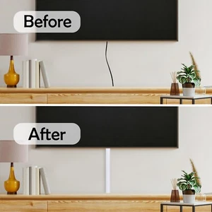 Single Cord Cable Wire Wall Cover Concealer Protector White Low Profile - Picture 1 of 6