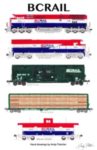 BC Rail 11"x17" Railroad Poster by Andy Fletcher signed - Bild 1 von 1