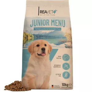 REAVET Hundefutter Trocken Junior Menü 10kg - mit Lachs, Trockenfutter Junghunde - Bild 1 von 6