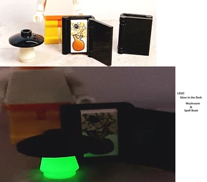 New LEGO Glowing Mushroom Book Spells Witch Set Printed Magic Tile Page Black - Picture 1 of 1