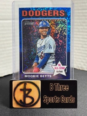 MOOKIE BETTS 2024 Topps Heritage Blue Sparkle #499 Los Angeles Dodgers A1381 Foto 1 de 3