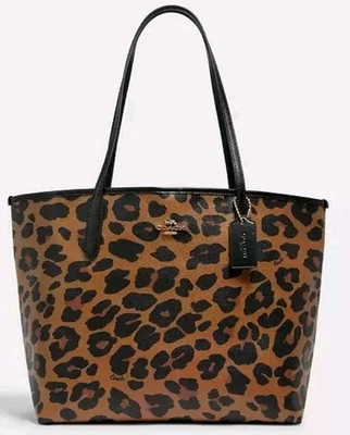 NWT COACH Leopard Signature City Tote Canvas Interior CC760 MSRP $428 - Image 1 of 4
