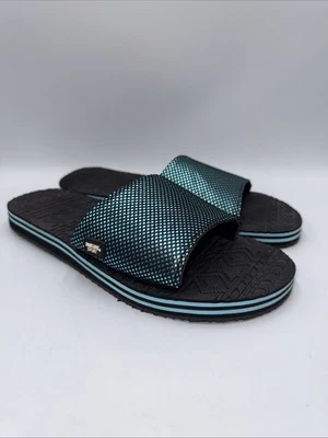 MUK LUKS  SPORT Black & Blue MYRA Slide Sandals - Women's Size 10 (?) See Note - Image 1 of 4