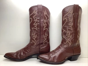 VTG MENS NOCONA COWBOY DARK BROWN BOOTS SIZE 9 D - Imagen 1 de 9