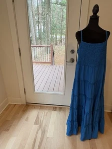 Zenana Royal Blue Smocked Tiered Maxi Dress Size 3X Summer Guest NWT MRSP $82.99 - Picture 1 of 7