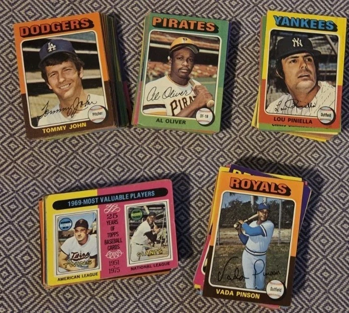 ЛОТ БЕЙСБОЛЬНЫХ КАРТОЧЕК 1975 TOPPS (235) ВКЛЮЧАЕТ ЗВЕЗД, НОВИЧКОВ И МНОГОЕ ДРУГОЕ G-VG  - Изображение 1 из 4