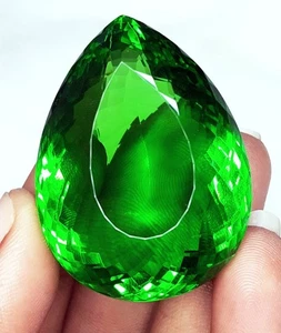 Certified 165+ Ct Green Amethyst Loose Gemstone Transparent Pear Cut Gems M366 - Picture 1 of 15
