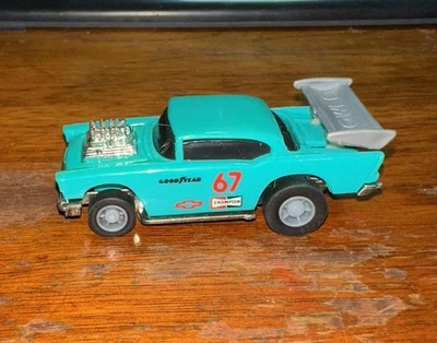 VTG 1976 Hot Wheels 1957 Chevy Power Command Teal Goodyear #67 Pullback Action - Image 1 of 4