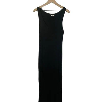 STORQ Black Rib Knit Sleeveless Maternity Stretchy Maxi Dress Sz M-L** - Image 1 of 4